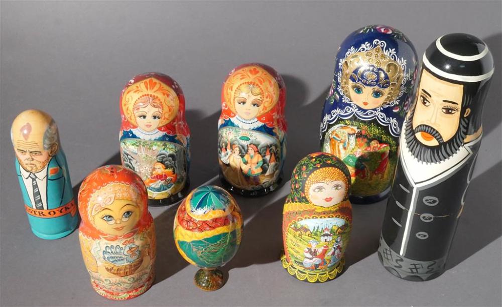 COLLECTION OF RUSSIAN NESTING DOLLS