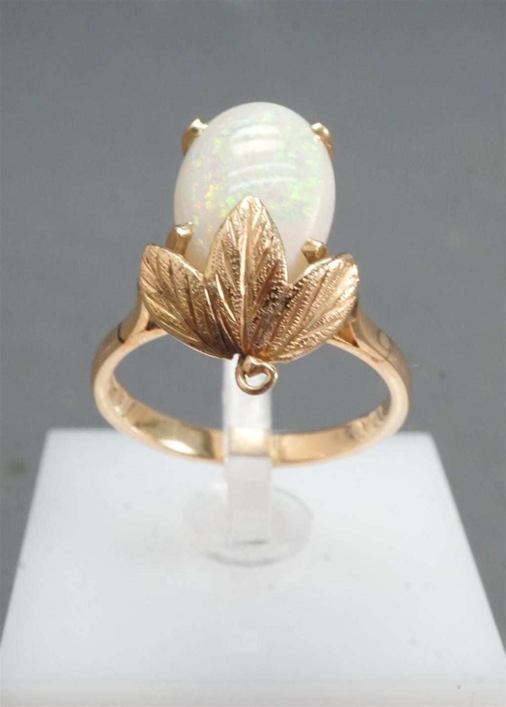 14-KARAT YELLOW-GOLD AND OPAL RING,