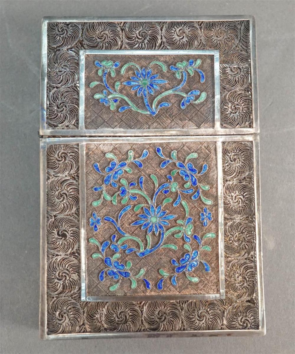 CHINESE ENAMELED SILVER CARD CASEChinese 327911