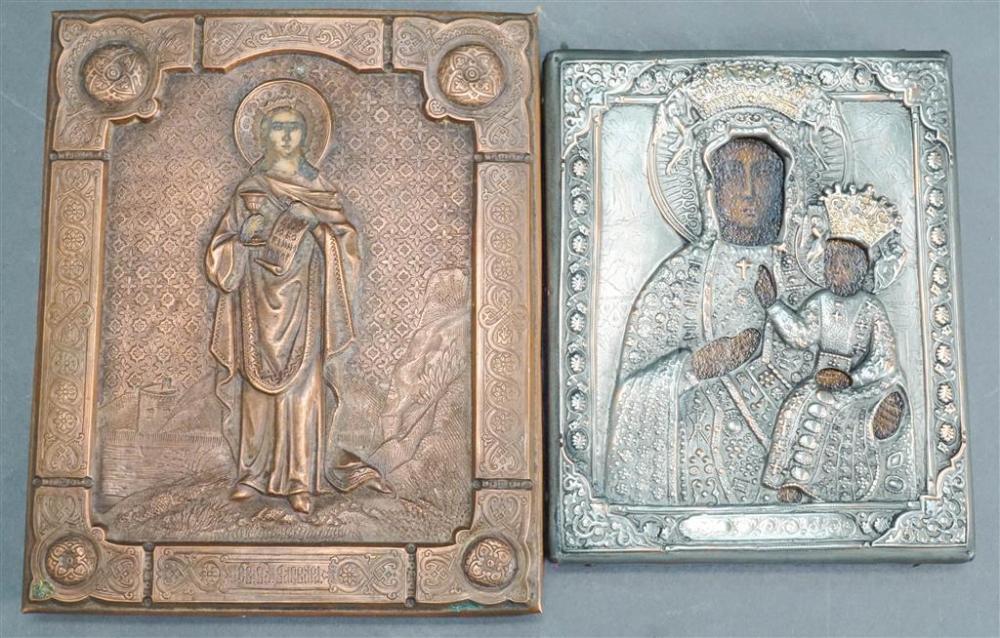 TWO SLAVONIC STYLE ORTHODOX ICONS,