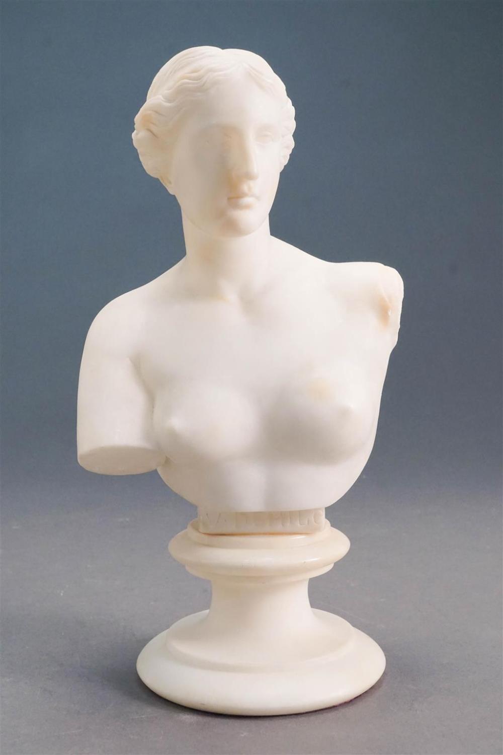 ITALIAN CARVED ALABASTER BUST OF