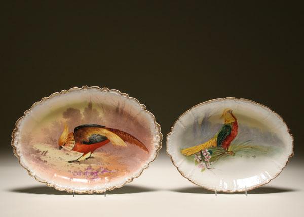 Limoges platters; signed hand painted