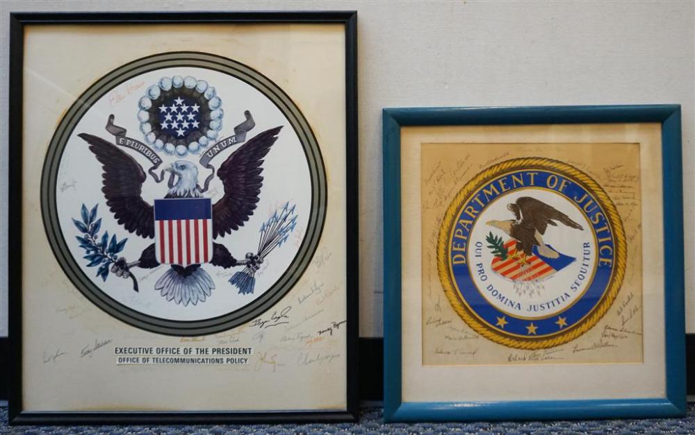 TWO FRAMED 'DEPARTMENT OF JUSTICE'