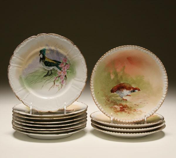 Limoges porcelain; set of four plates