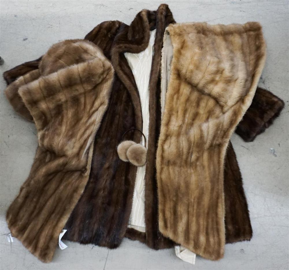 FULL-LENGTH MINK COAT, TWO CAPES AND