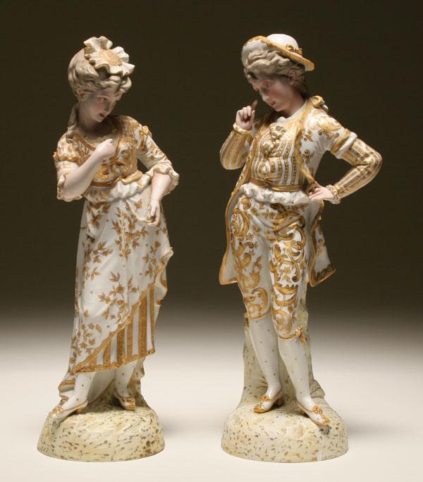 Pair French bisque figures hand 50c32