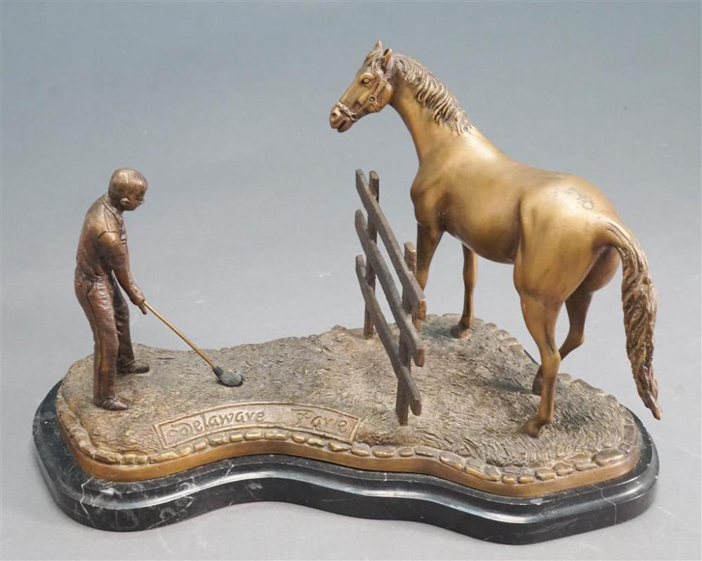 'DELAWARE PARK' GOLFER AND HORSE