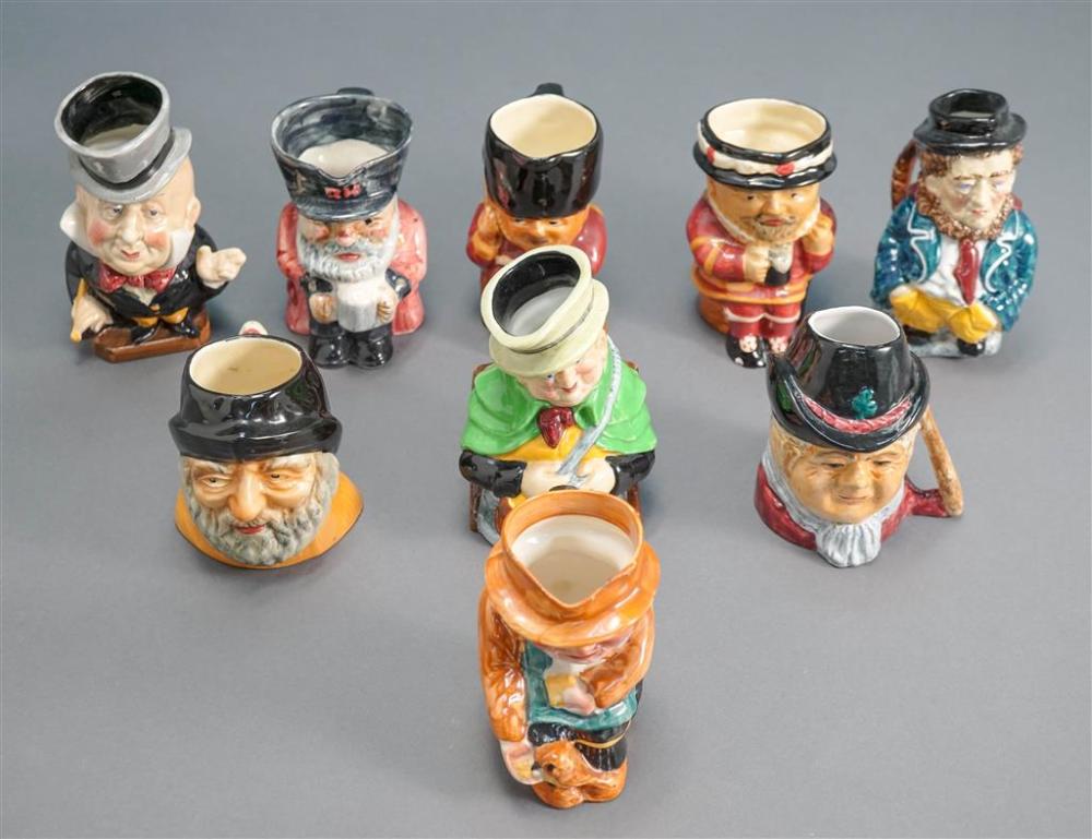 GROUP WITH NINE STAFFORDSHIRE POTTERY
