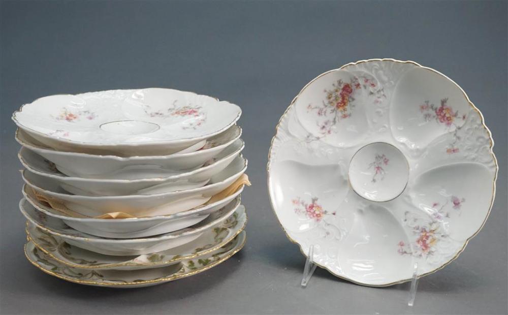 NINE EUROPEAN PORCELAIN OYSTER 327a30