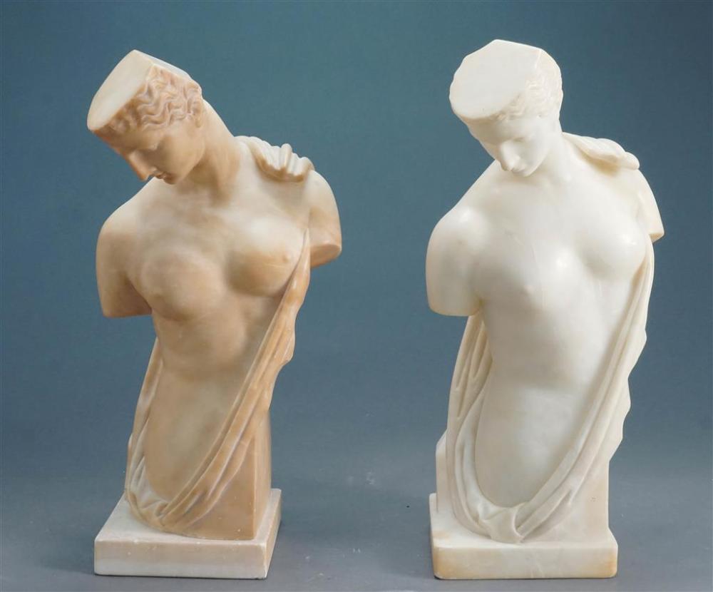 TWO ITALIAN CARVED ALABASTER SCULPTURES  327a90