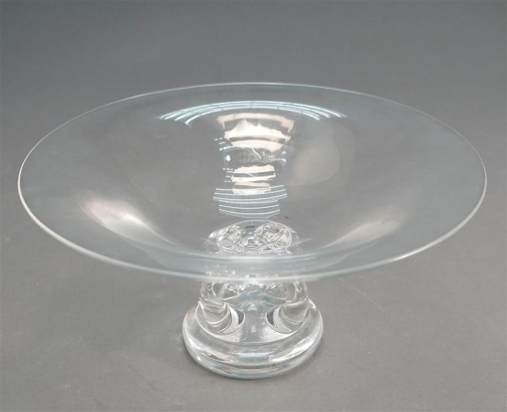 STEUBEN CLEAR CRYSTAL FOOTED BOWL  327ac7