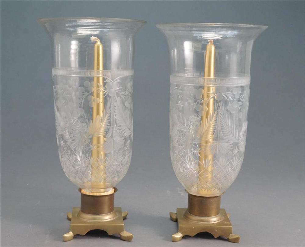 PAIR OF BRASS CANDLEHOLDERS WITH