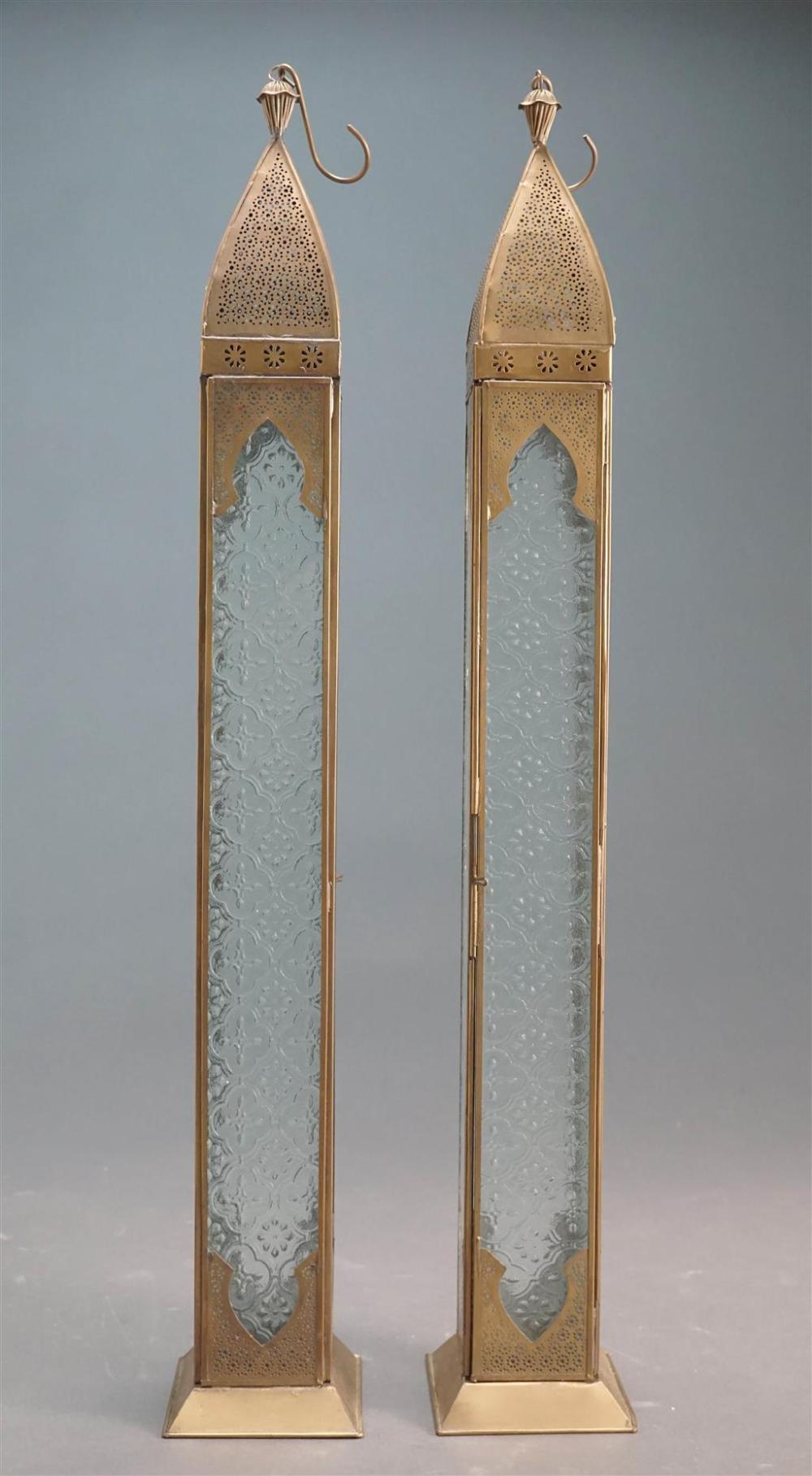 PAIR OF MOORISH STYLE PIERCED METAL