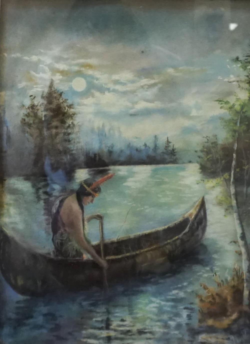 NATIVE AMERICAN SCHOOL, CANOE BY