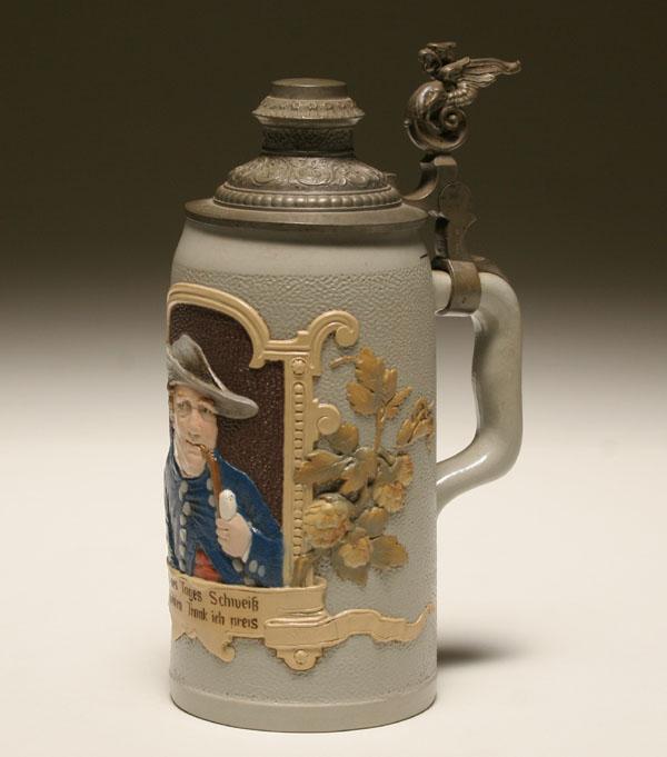 German beer stein, Mettlach pottery