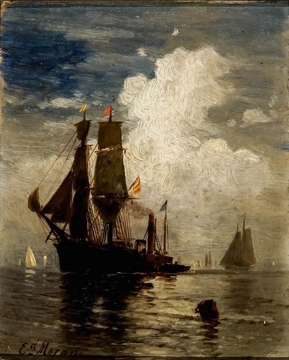 EDWARD MORAN (AMERICAN 1829-1901), SAILING