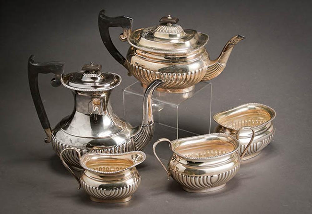 GEORGE VI SILVER FIVE-PIECE COFFEE