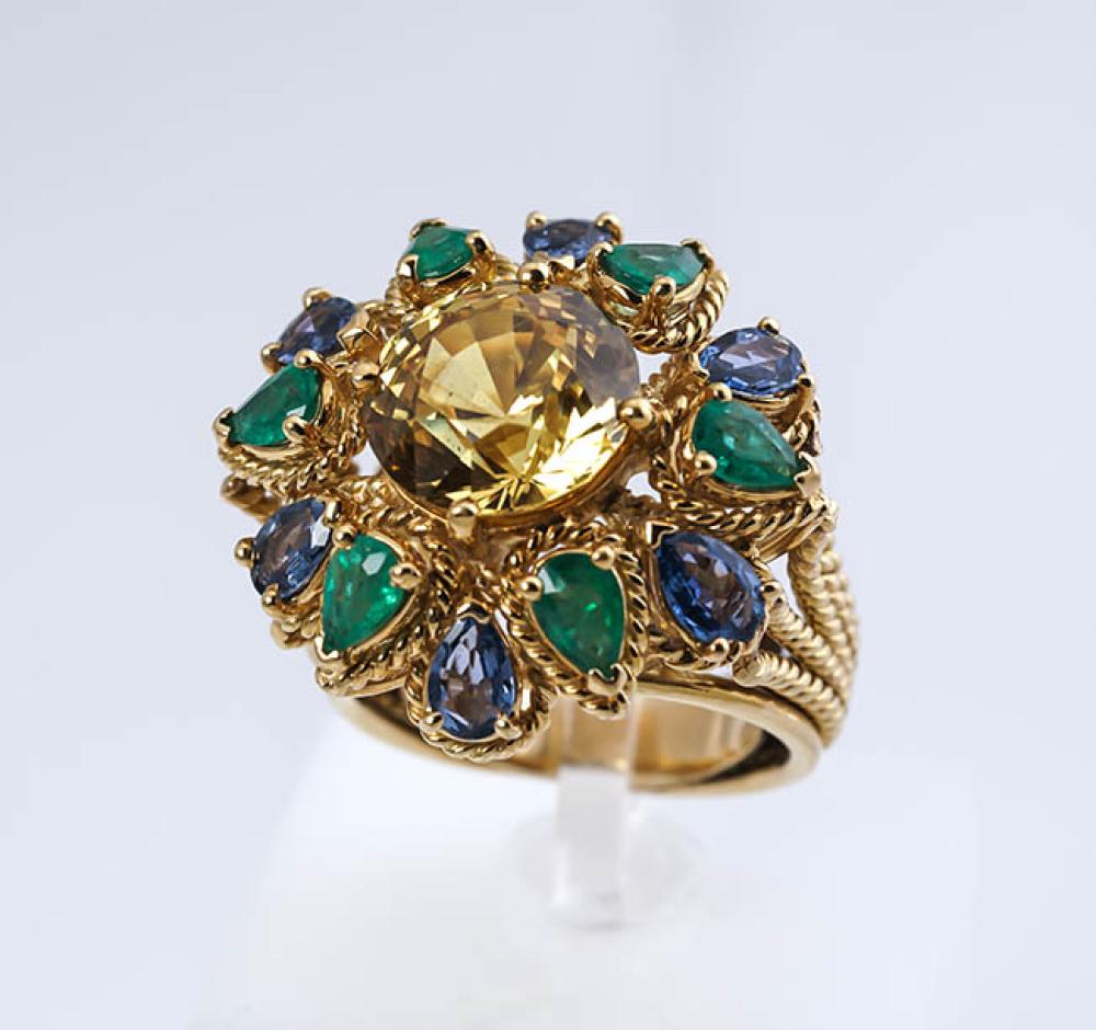 18-KARAT YELLOW-GOLD, YELLOW SAPPHIRE,