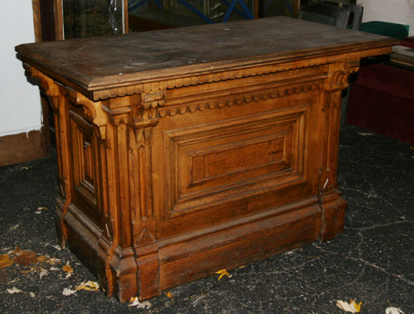 Oak Free Standing Store Counter.