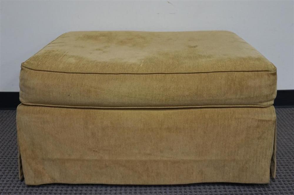 HENREDON NORMANDIE OCHRE CORDUROY OTTOMAN,