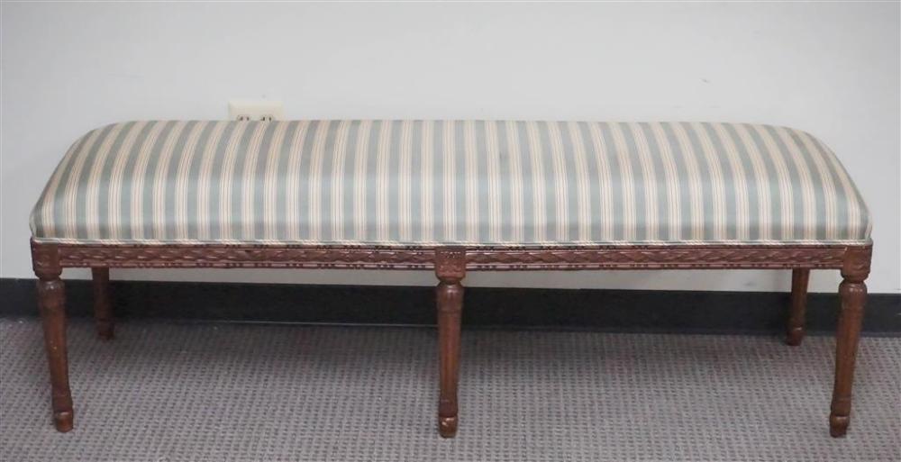 LOUIS XV STYLE CARVED WALNUT UPHOLSTERED