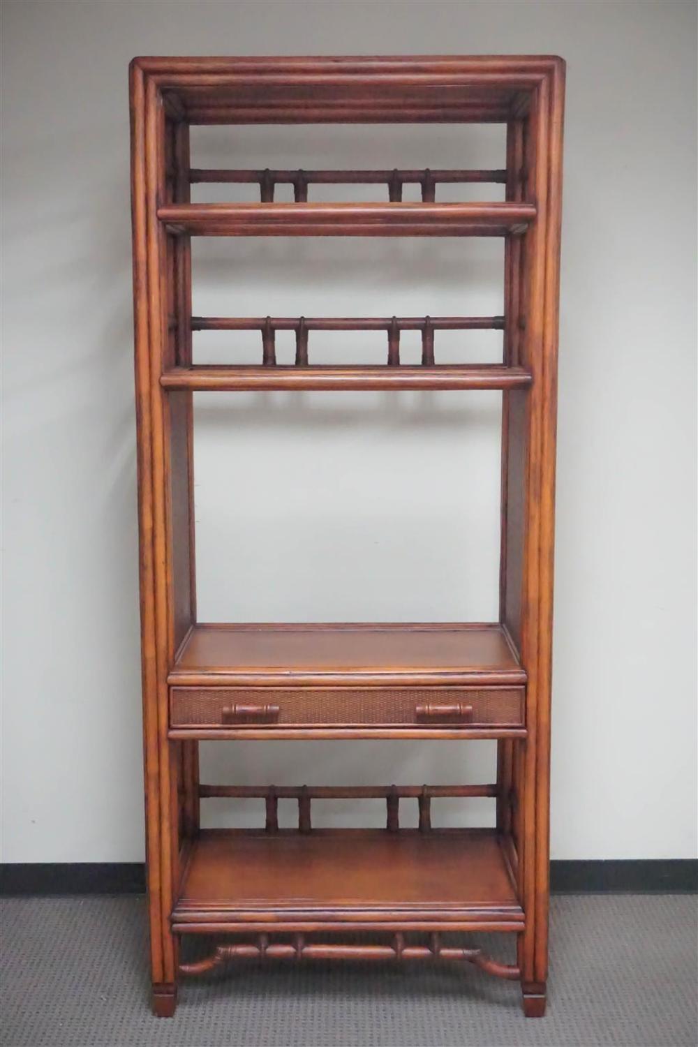 TALL RATTAN OPEN CABINET, H: 83;