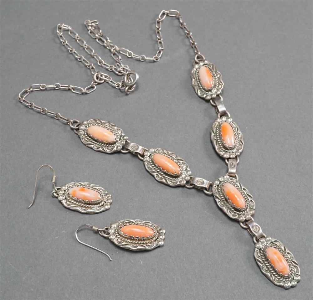 SOUTHWEST SILVER AND CORAL NECKLACE