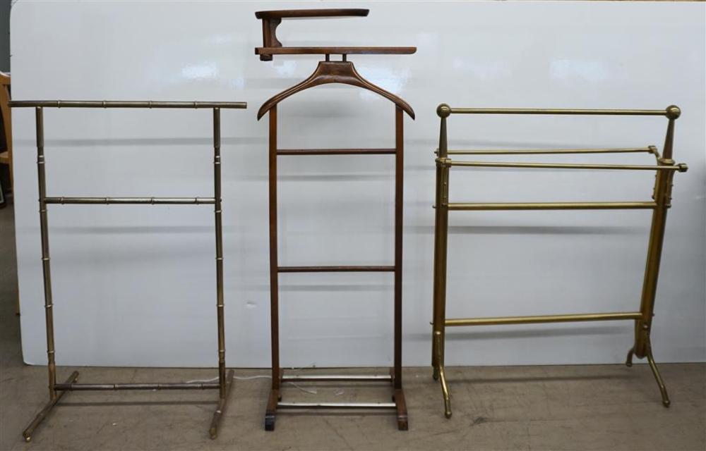 TWO BRASS FINISH QUILT/TOWEL RACKS