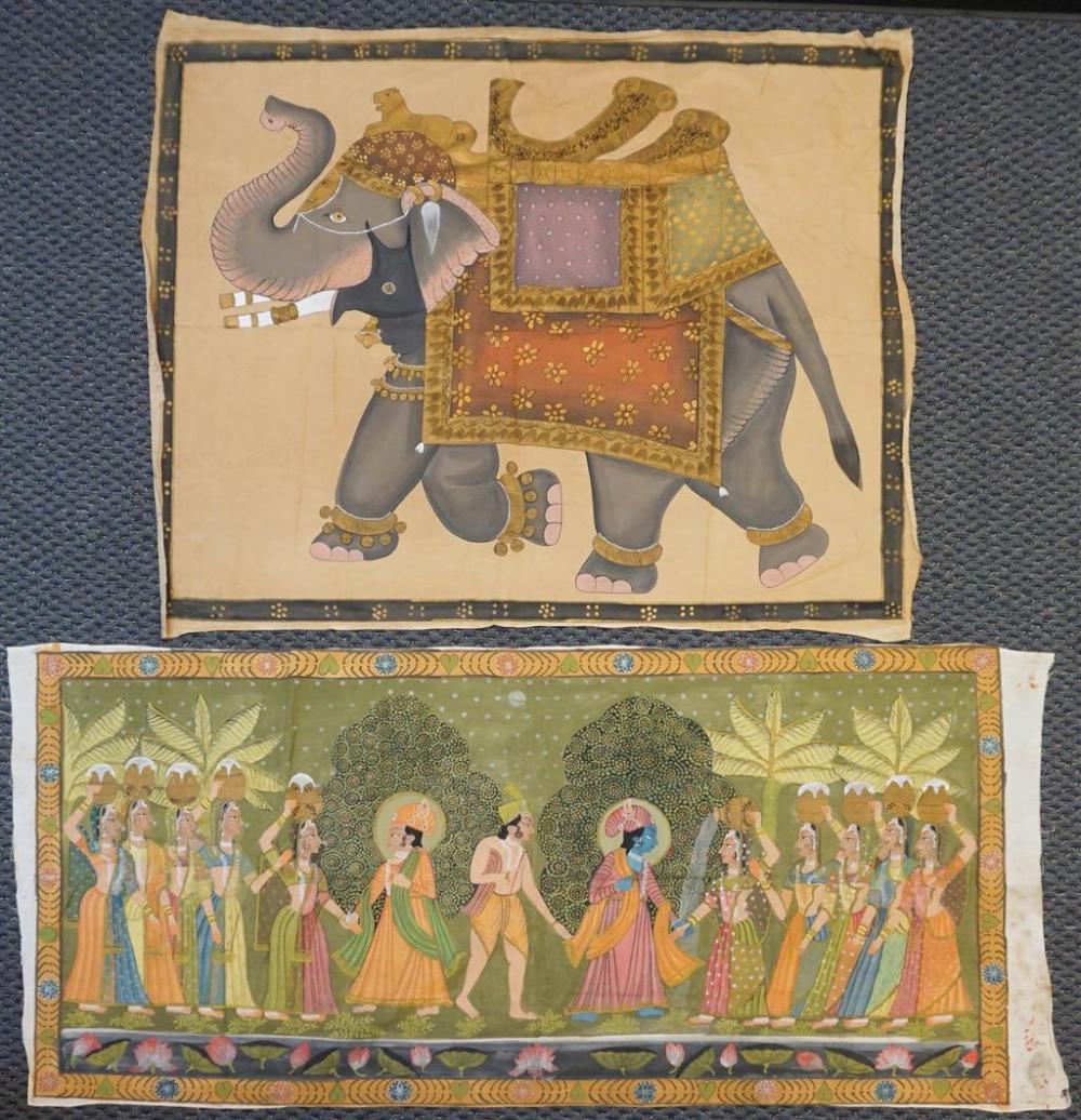 TWO UNSTRETCHED INDIAN PAINTINGS 327e41