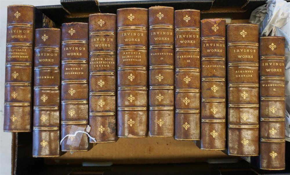 IRVING’S WORKS, 10 LEATHER BOUND