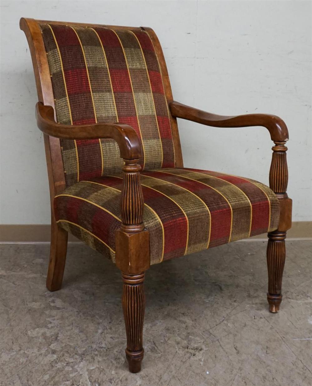 FAIRFIELD CHAIR CO. FRUITWOOD UPHOLSTERED