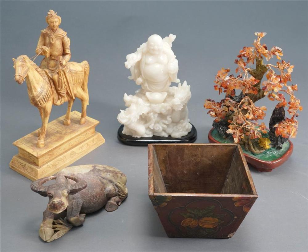 GROUP OF FIVE ASSORTED ASIAN TABLE