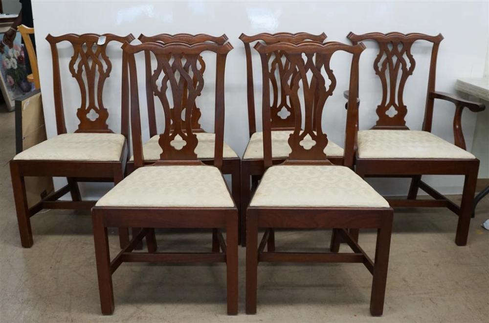 SET OF SIX CHIPPENDALE STYLE MAHOGANY