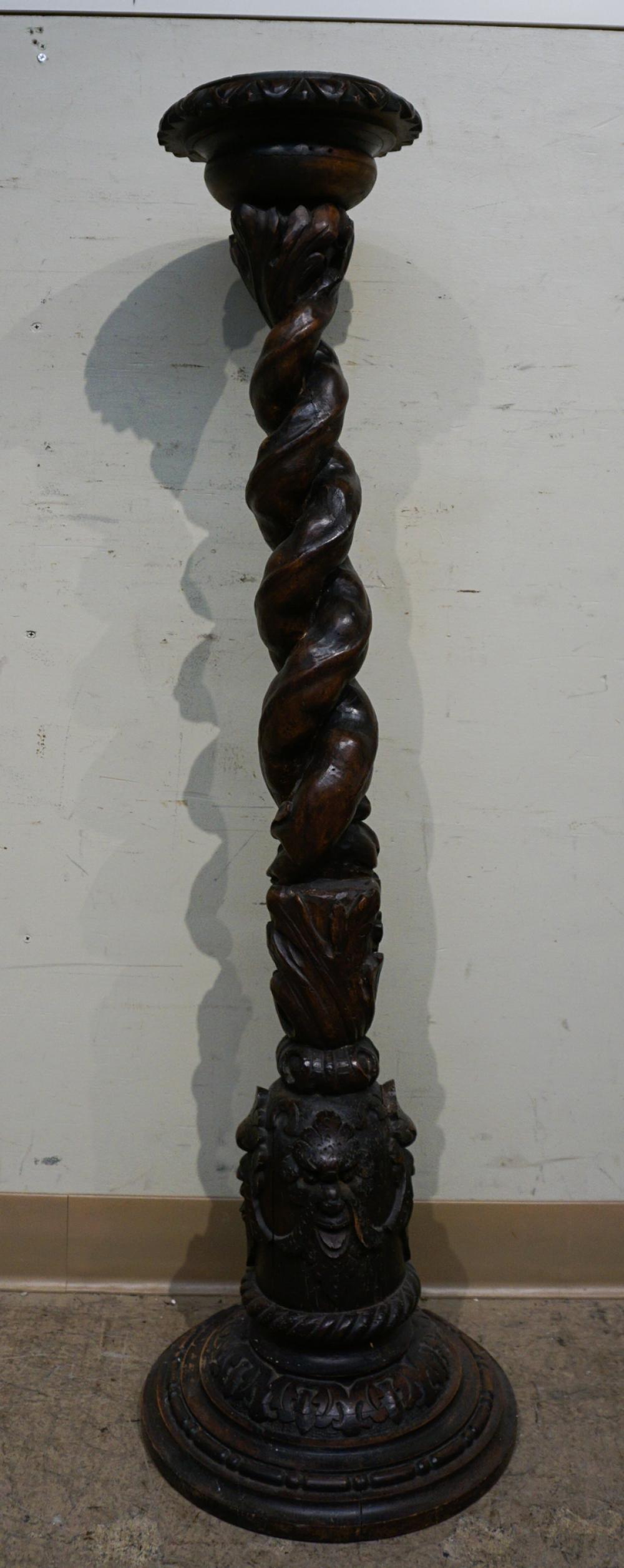 CONTINENTAL CARVED WALNUT PEDESTAL  327f21