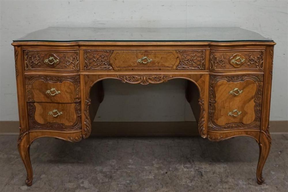 LOUIS XV STYLE CARVED WALNUT DESK,