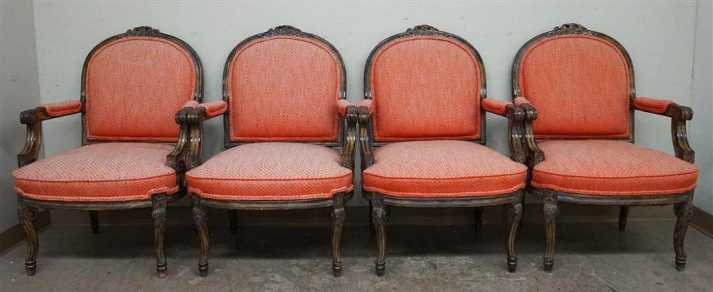 SET OF FOUR LOUIS XVI STYLE STAINED 327f76