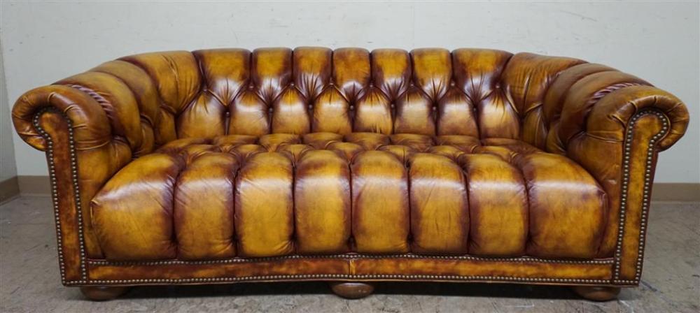 CHESTERFIELD-STYLE BRASS NAIL STUDDED