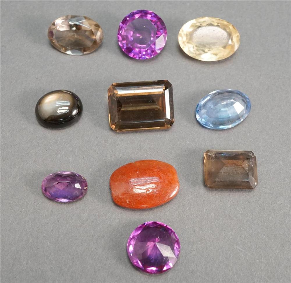 COLLECTION OF 10 UNMOUNTED SEMI-PRECIOUS