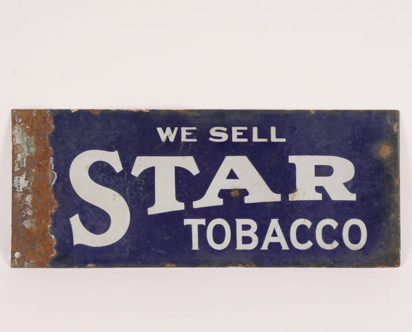 Double-sided porcelain sign; Star Tobacco,