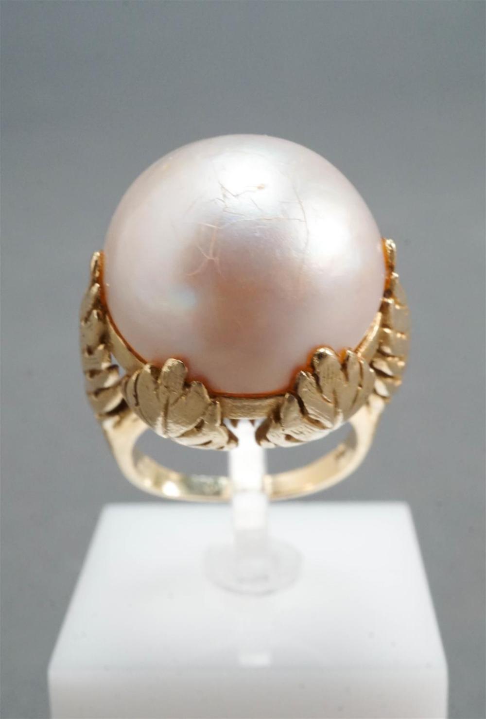 14-KARAT YELLOW-GOLD AND MABE PEARL