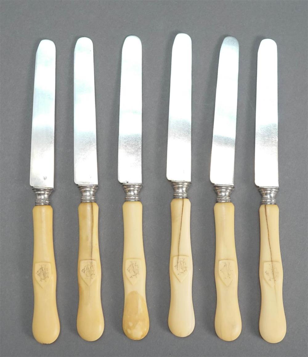 SIX FRENCH STERLING BLADE KNIVES 327fe8