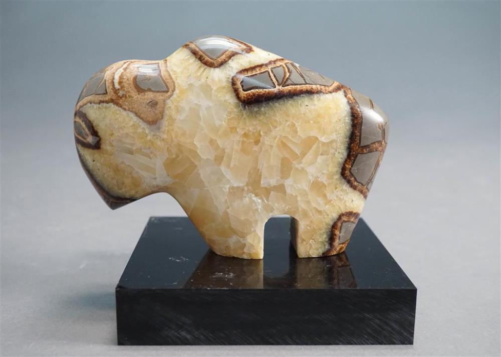 AMERICAN INDIAN CARVED STONE BUFFALO