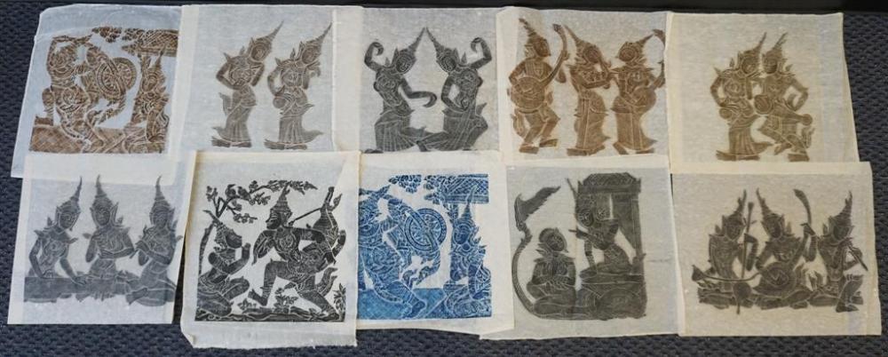 COLLECTION OF 10 INDIAN TEMPLE RUBBINGS