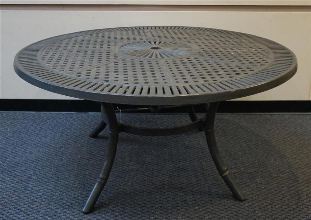 PATINATED METAL ROUND BREAKFAST TABLE