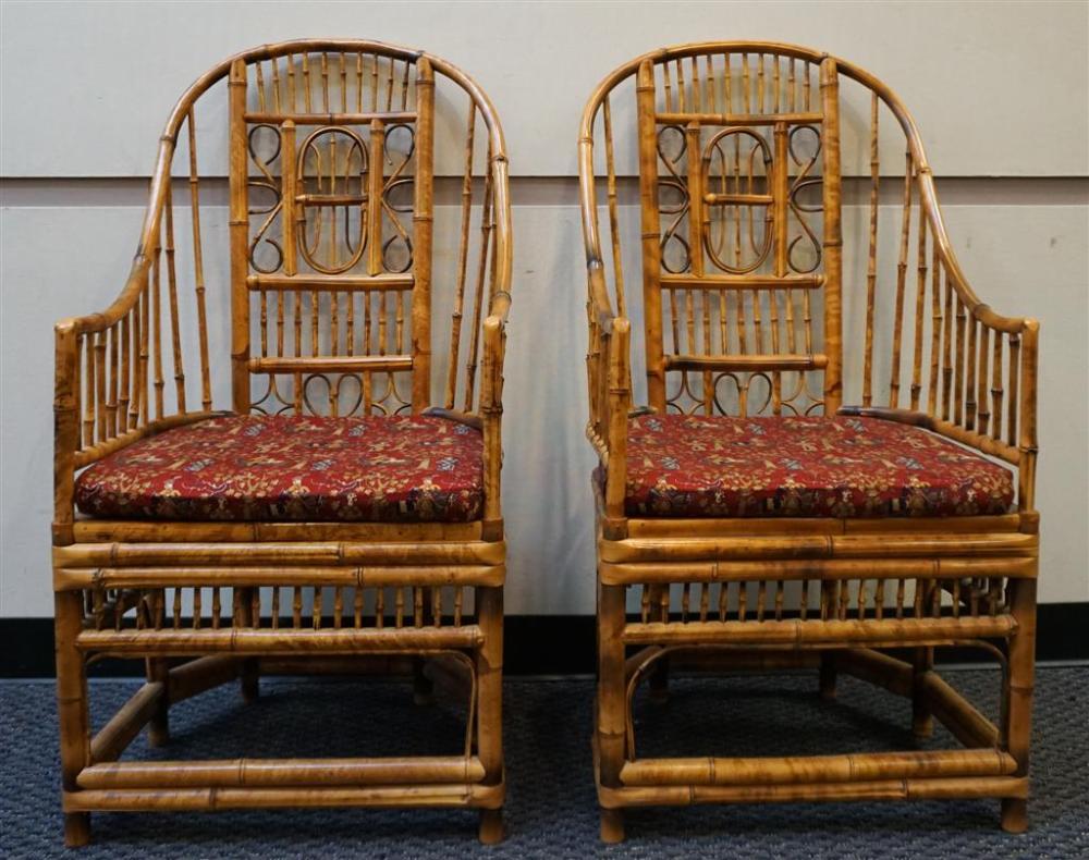 PAIR OF BAMBOO CHAIRS SEAT HEIGHT  3280a0