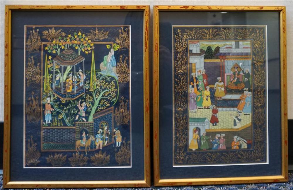 PAIR OF INDO-PERSIAN STYLE MINIATURE