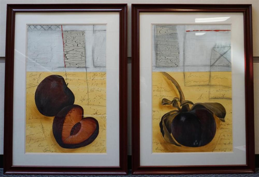 MAY K(?), STUDY OF FRUIT, PAIR LITHOGRAPHS,
