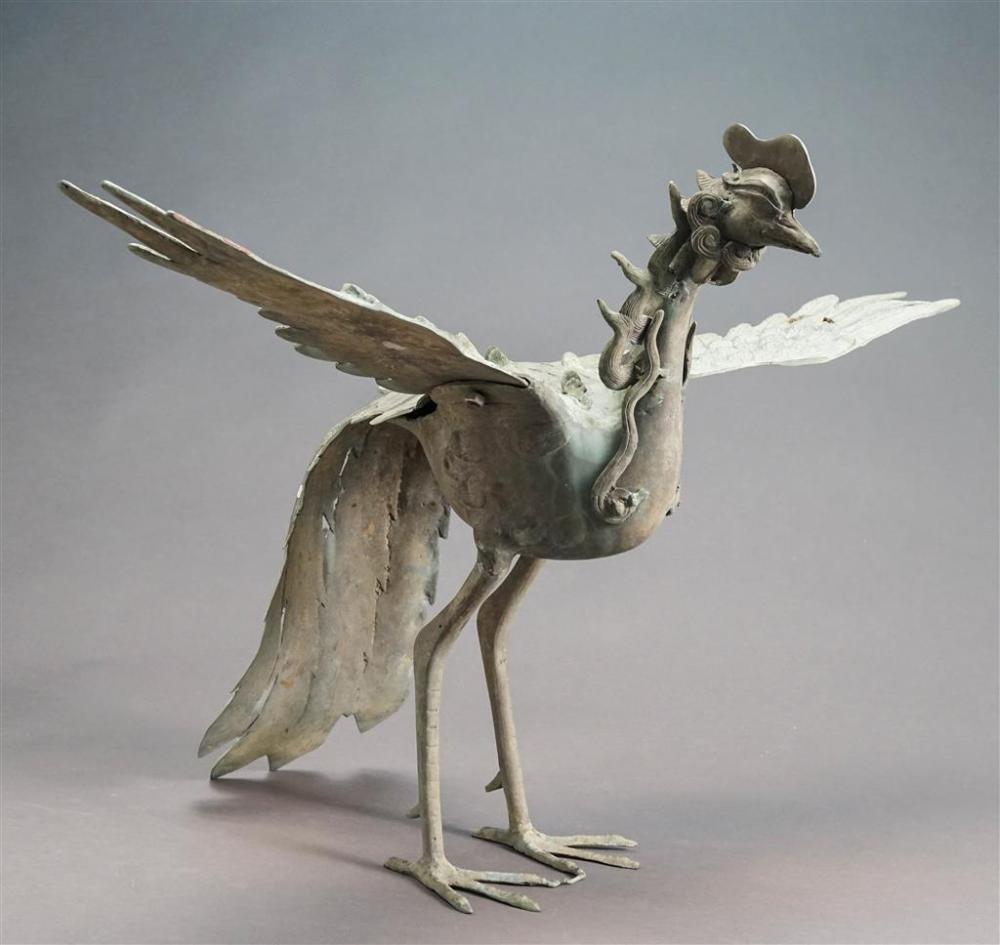 CHINESE WROUGHT IRON FIGURE OF A PHOENIXChinese