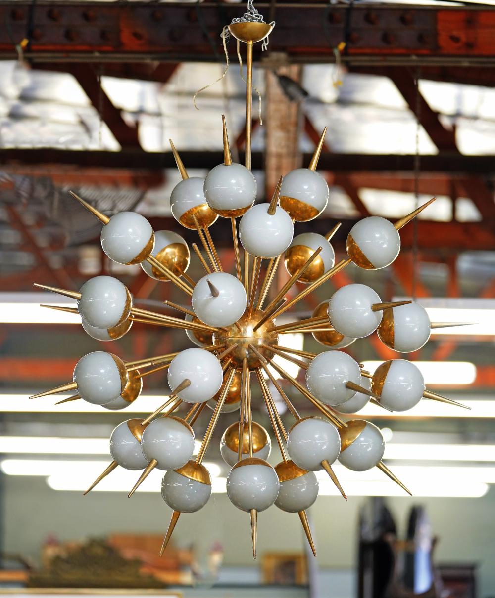 ITALIAN MODERN SPUTNIK CHANDELIERbrass 325abb