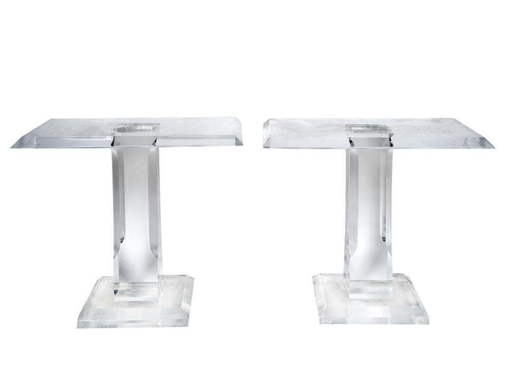 PAIR OF LUCITE SIDE TABLESin the 325acd